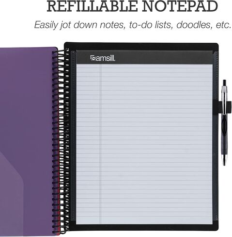 Samsill Deluxe 24 Pocket Spiral Project Organizer with Refillable Notepad Holder, Customizable Front Cover, 12 Dividers with Erasable Write-On Tabs in Fashion Colors, Plastic Folders with Pockets in Saudi Arabia