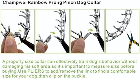 Silver Prong Pinch Dog Collar, No Pull Dog Collar Adjustable Quick Release Dog Training Collar with Quick Release Buckle for Small Medium Large Dogs (Silver, M) in Saudi Arabia