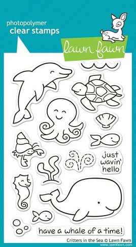 Lawn Fawn Clear Stamps 4"X6"-Critters In The Sea -LF311 in Saudi Arabia