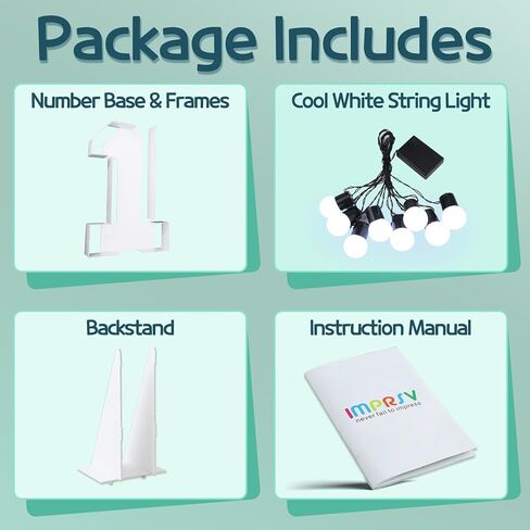 أرقام مضيئة من imprsv زينة عيد الميلاد الأول: سرادق كبير بطول 3 أقدام رقم 1 ديكور عيد ميلاد عمره عام واحد، عيد الميلاد الخامس عشر والسادس عشر والثامن عشر لعيد الميلاد الصبي والفتاة والذكرى السنوية لوح إسفنجي كبير رقم 1 in Kuwait