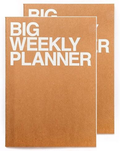 JSTORY Big Weekly Planner Set of 2 Undated Eco Friendly Customizable A4 54 Weeks 28 Sheets Each Brown in Saudi Arabia