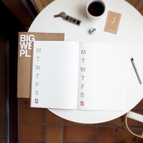 JSTORY Big Weekly Planner Set of 2 Undated Eco Friendly Customizable A4 54 Weeks 28 Sheets Each Brown in Saudi Arabia