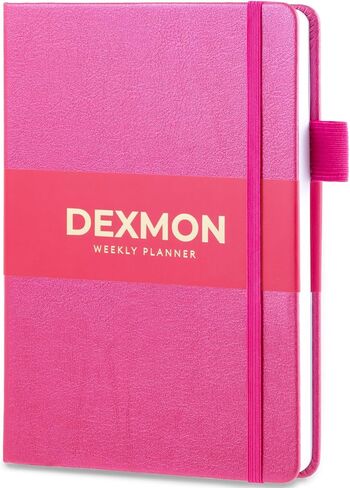 Undated Weekly Planner, Dexmon Weekly & Monthly Planner to Hit Your Goals, 12-Month Organizer Notebook & Productivity Journal, 5.8x8.3" Hardcover (Orange) in Saudi Arabia