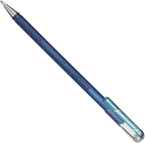 Pentel K110 Dual Hybrid Dual Metallic Gel Rollerball Pen Pack من الجل اللامع 1 2 تأثيرات ألوان مختلفة على الخشب الفاتح/الورق الداكن 0,5 مم أخضر/ميت. بلاو in Saudi Arabia
