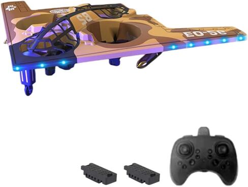 طائرة GoolRC RC بـ 6 قنوات للتحكم عن بعد، B-2 Stealth Bomber Fighter، 2.4 جيجا هرتز 6 محاور جيروسكوبية RC مع تقلبات ثلاثية الأبعاد، طائرة RC مع ضوء LED وبطاريتين للمبتدئين والكبار (بني) in Kuwait