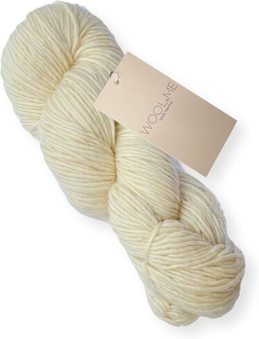 Wool&Me – 100% Merino Yarn for Crocheting & Knitting - Hand Dyed Yarn & DK Wool Yarn, Soft, Durable, and Sustainable (207 Yds, 3.5 Oz) - Luxurious Crochet Yarn (Off White Yarn) in Saudi Arabia