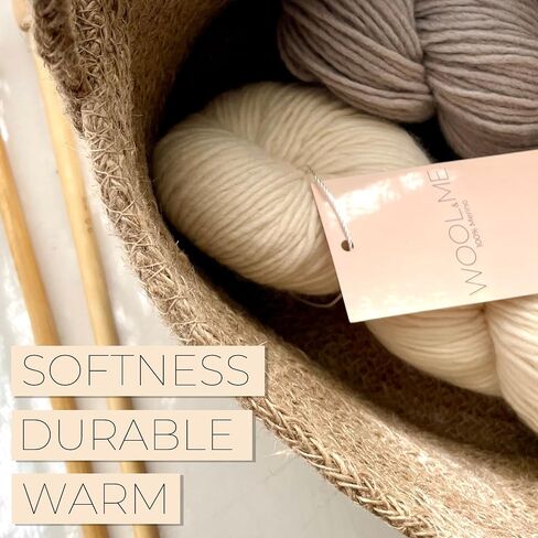 Wool&Me – 100% Merino Yarn for Crocheting & Knitting - Hand Dyed Yarn & DK Wool Yarn, Soft, Durable, and Sustainable (207 Yds, 3.5 Oz) - Luxurious Crochet Yarn (Off White Yarn) in Saudi Arabia