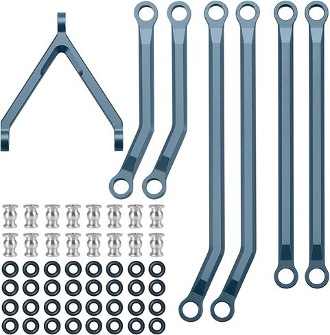 Que-T 1: 24 Scale Steering Links Set High Clearance Chassis Linkage for Axial SCX24 AXI90081 RC Car (Titanium) in Kuwait