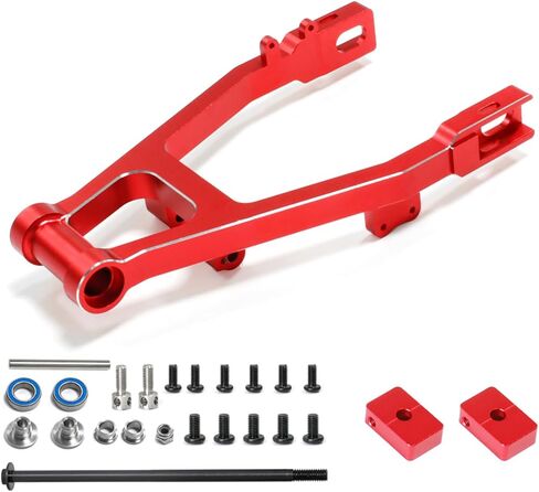 Aluminum 7075 Adjustable Rear Swing Arm Set for LOSI 1/4 Promoto-MX Motorcycle RTR Upgrade Parts (Replace Part LOS364000) (Red) in Saudi Arabia