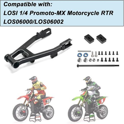 Aluminum 7075 Adjustable Rear Swing Arm Set for LOSI 1/4 Promoto-MX Motorcycle RTR Upgrade Parts (Replace Part LOS364000) (Red) in Saudi Arabia