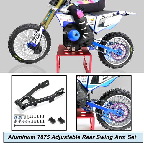 Aluminum 7075 Adjustable Rear Swing Arm Set for LOSI 1/4 Promoto-MX Motorcycle RTR Upgrade Parts (Replace Part LOS364000) (Red) in Saudi Arabia