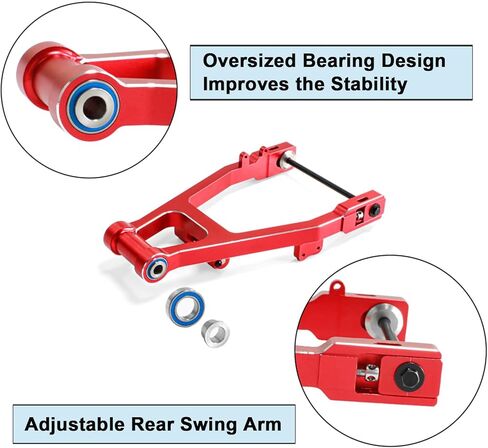 Aluminum 7075 Adjustable Rear Swing Arm Set for LOSI 1/4 Promoto-MX Motorcycle RTR Upgrade Parts (Replace Part LOS364000) (Red) in Saudi Arabia