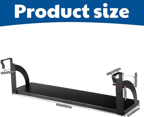 Tandefio Office Cubicle Shelf 24" Hanging Cubicle Storage Organizer Cubicle File Organizer Hanging Shelf Cubicle Accessories Storage Organizer Bookshelf with Cubicle Hooks for Home Desk, Black in Kuwait