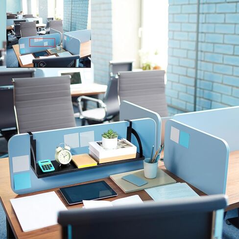 Tandefio Office Cubicle Shelf 24" Hanging Cubicle Storage Organizer Cubicle File Organizer Hanging Shelf Cubicle Accessories Storage Organizer Bookshelf with Cubicle Hooks for Home Desk, Black in Kuwait