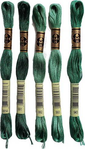 DMC 6-Strand Embroidery Cotton Bundle - Aquamarine Color Family -5 Skeins of Thread - 8.7yd Skeins in Saudi Arabia