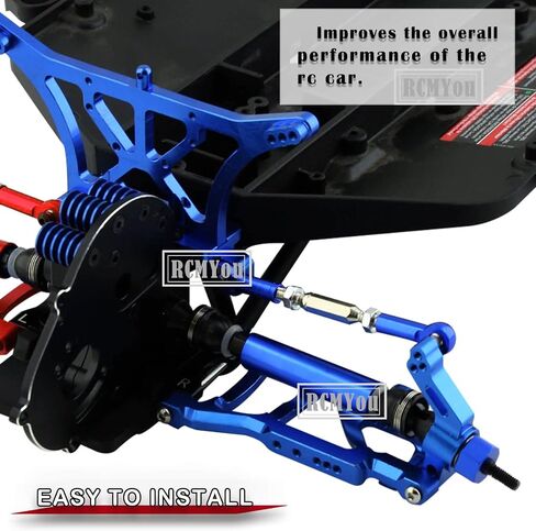 جزء ترقيات RC لـ 1/10 Slash 4x4 VXL، Rustler 4X4 VXL، Stampede 4X4 VXL، Hoss 4X4 VXL، محاور محرك RC CVD وسبائك كبيرة التجويف RC مجموعة ممتص الصدمات، أحمر in Kuwait