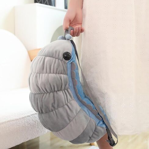 Simulation Insect Backpack Plush Toys Soft Stuffed Cartoon Doll Watermelon Worm Animal Toy Creative Gift for Children Kids Easter, Thanksgiving, Christmas, New Year's Gifts(blue,40cm/15.7 inch) in Saudi Arabia