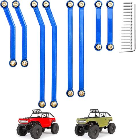 High Clearance Links Set Aluminum for Axial SCX24 AXI90081 Deadbolt 1/24 RC Crawler, 8PCS (Blue) in Saudi Arabia