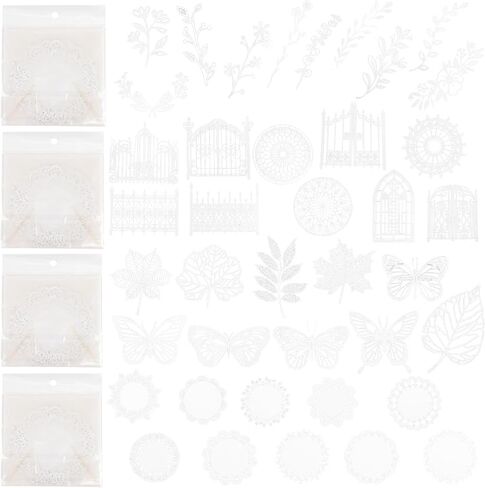 Framendino, 40 Pack Scrapbook Supplies Decoupage Paper Wedding Vintage Stickers Paper Mix Lace Craft Mesh Fabric Flower Paper for Art Journaling Card Making Supplies in Saudi Arabia