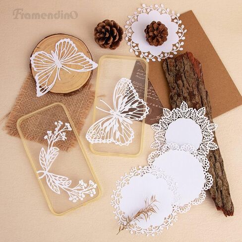 Framendino, 40 Pack Scrapbook Supplies Decoupage Paper Wedding Vintage Stickers Paper Mix Lace Craft Mesh Fabric Flower Paper for Art Journaling Card Making Supplies in Saudi Arabia
