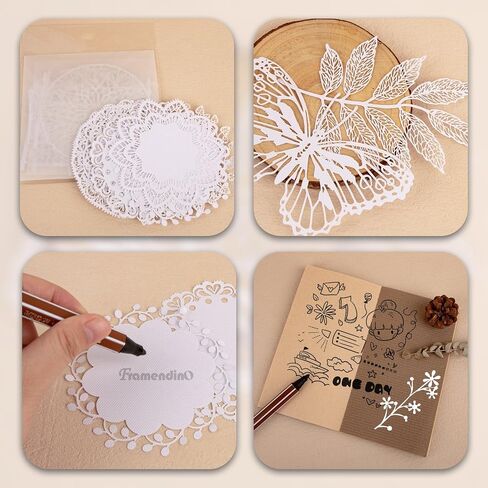 Framendino, 40 Pack Scrapbook Supplies Decoupage Paper Wedding Vintage Stickers Paper Mix Lace Craft Mesh Fabric Flower Paper for Art Journaling Card Making Supplies in Saudi Arabia