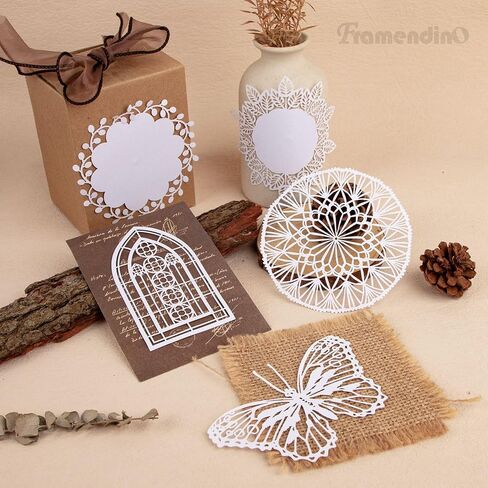 Framendino, 40 Pack Scrapbook Supplies Decoupage Paper Wedding Vintage Stickers Paper Mix Lace Craft Mesh Fabric Flower Paper for Art Journaling Card Making Supplies in Saudi Arabia