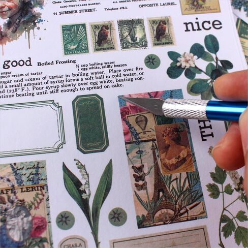 900Pcs Mini Scrapbook Washi Stickers for Journaling, 50 Sheets Vintage Sticker Book, Ephemera for Junk Journal Supplies Bullet Journals, Scrapbooking, DIY Crafts Arts in Saudi Arabia