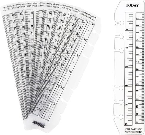 10 Pack Clear Ruler Bookmark Plastic Binder Divider A6 Straight Ruler Page Markers Today Planner Page Finders for A6 6 Ring Notebook Binder Refillable Journal in Kuwait