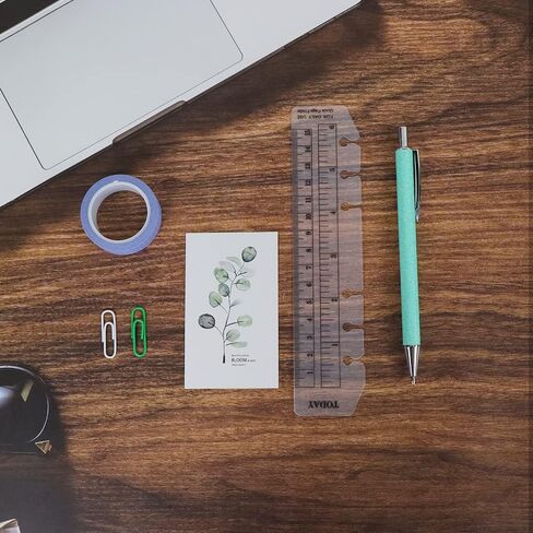 10 Pack Clear Ruler Bookmark Plastic Binder Divider A6 Straight Ruler Page Markers Today Planner Page Finders for A6 6 Ring Notebook Binder Refillable Journal in Kuwait