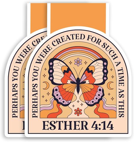 (قطعتان) إشارة مرجعية مغناطيسية لآية الكتاب المقدس Esther 4:14، ربما تم إنشاؤها لمثل هذا الوقت مثل أقلام تحديد صفحة كتاب الهدايا الكتابية هذه - مقاس 2.8 بوصة × 2.2 بوصة عند طيها in Kuwait