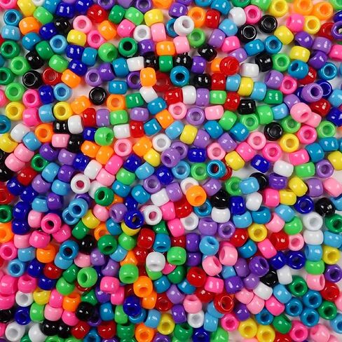 Red Berry Multicolor Mix Plastic Pony Beads, 6x9mm, 1000 Beads in Saudi Arabia