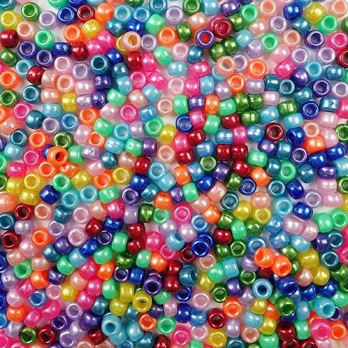 Red Berry Multicolor Mix Plastic Pony Beads, 6x9mm, 1000 Beads in Saudi Arabia