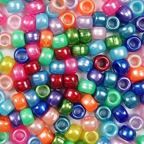 Red Berry Multicolor Mix Plastic Pony Beads, 6x9mm, 1000 Beads in Saudi Arabia