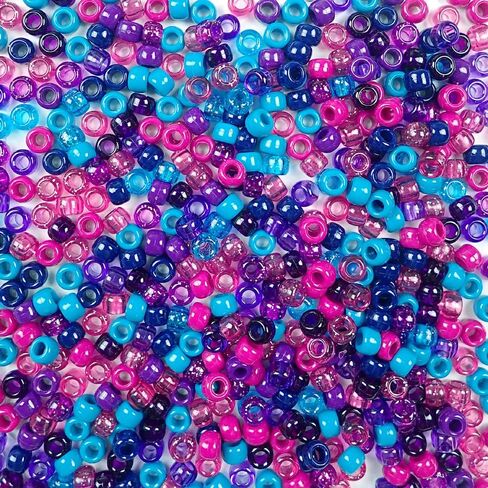 Red Berry Multicolor Mix Plastic Pony Beads, 6x9mm, 1000 Beads in Saudi Arabia