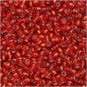 Red Silver Lined Miyuki Japanese round rocailles glass seed beads 11/0 Approximately 24 gram 5 inch tube