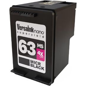 VersaInk HP 63 MS Black MICR Ink Cartridge for Check Printing