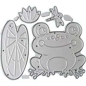 Frog Die Cut for Card Making, Lotus Leaf Metal Cutting Dies Congratulations Die Cuts Embossing Stencils Template for DIY Scrap-Booking Decor Wedding Birthday Blessing Card