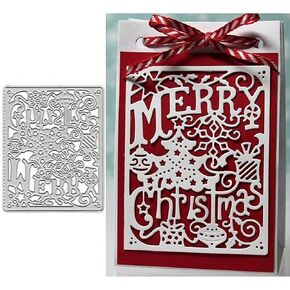 Merry Christmas Tree Metal Die Cuts,Christmas Bell Snowflake Gift Box Cutting Dies Cut Stencils for DIY Scrapbooking Album Decorative Embossing Paper Dies Card Making