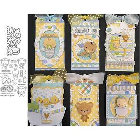Baby Girl Silicone Stamp and Die Sets for Card Making Craft, DIY Embossing Photo Album Decorative