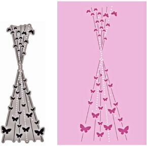 Butterfly Curtain Metal Cutting Dies,Bubble Spotty Line Cutting Die Cuts,DIY Scrapbooking Artist Cutting Dies Stencil Template Molds for DIY Card Making Embossing Photo Decorative Arts, Crafts