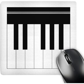 3dRose LLC 8 x 8 x 0.25 Inches Mouse Pad, Piano Keys Black and White Keyboard Musical Design Pianist Music Player and Musician Gifts (mp_112827_1)