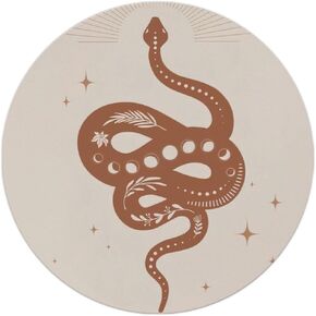 QUICQOD Abstract Botanical Moon Phase Snake Bohemian Mouse Pad 8.7 x 8.7 Inches,Non-Slip Rubber Base Mousepads for Home Office College Dorm Desk Decor,Gifts for Snake Lovers Girls Women Coworkers
