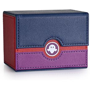 Card Deck Box for PTCG MTG Fits 120+ Sleeved Cards, Magic Commander Card Storage Box for TCG CCG Games Cards (Brown&Blue) in Saudi Arabia