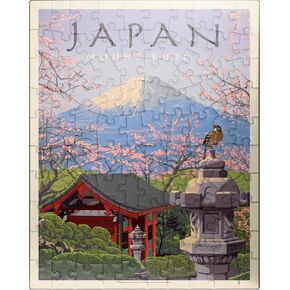 MyPuzzle Japan: Mount Fuji, Vintage Poster - Premium 1000 Piece Jigsaw Puzzle for Adults