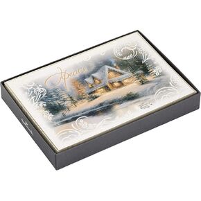 Hallmark Thomas Kinkade Boxed Christmas Cards, Peace (16 Cards and 17 Envelopes)