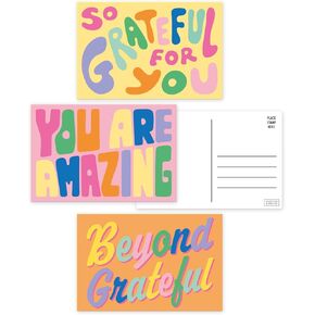 S&O Colorful Thank You Postcards for Handwritten Messages - Postcard Style Thank You Cards Bulk Set of 60 - Assorted Thank You Cards to Express Gratitude - Appreciation Cards for Personalized Notes