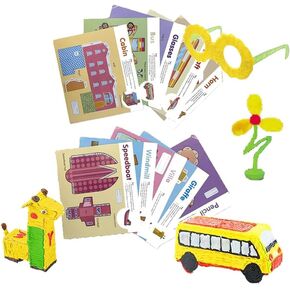 20 Sheets 3D Printer Drawing Molds Paper Stencils for 3D Printing Pen,Reusable 40 Patterns with PVC Transparent Sheet Suitable for 3D Printing Pen Kids DIY Gifts.