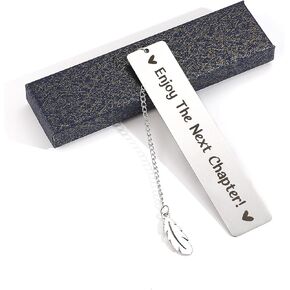 Retirement Bookmark Gifts, Personalized Retirement Gifts for Women Men 2024 Teacher Metal Enjoy The Next Chapter Bookmark with Box for Retired Teacher Colleague Coworker Employee Boss Friend Grandma