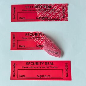 100PCS Void Stickers Tamper Evident Void Stickers, No ResidueTamper, Writable Security Warranty Seal, Security Labels, (1 * 3.15 inch,Red)