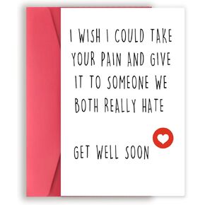 YiKaLus Funny Get Well Soon Cards for Men Women, Naughty Get Well Soon Gifts After Surgery, Sweet Encouragement Card for Friends, Best Inspirational Gift Idea for him her